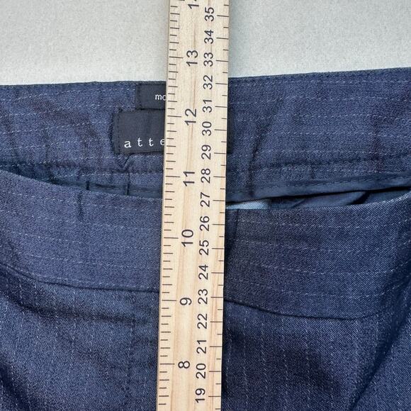 Attention Capri Dress Pant Modern Fit WMNS 14 Navy Pinstripe Cotton Blend Casual - Picture 9 of 11